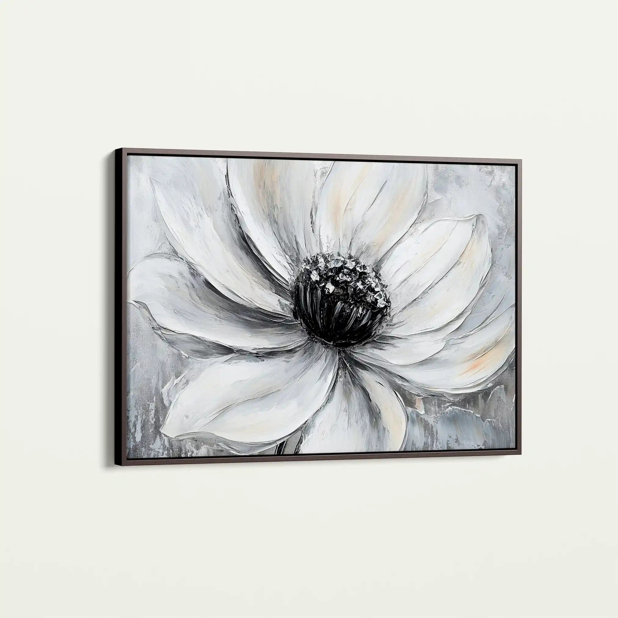 Floral 904 Canvas Art 60 x 40 cm / Black