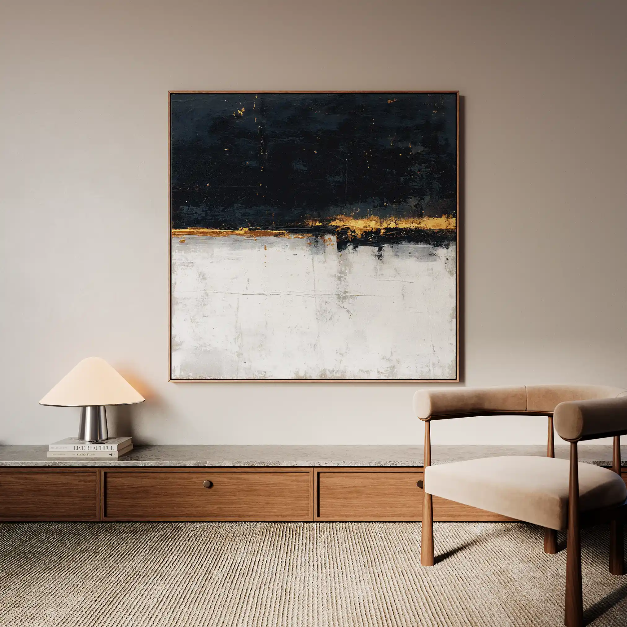 Abstract 905 Canvas Art 60 x 60 cm / Black