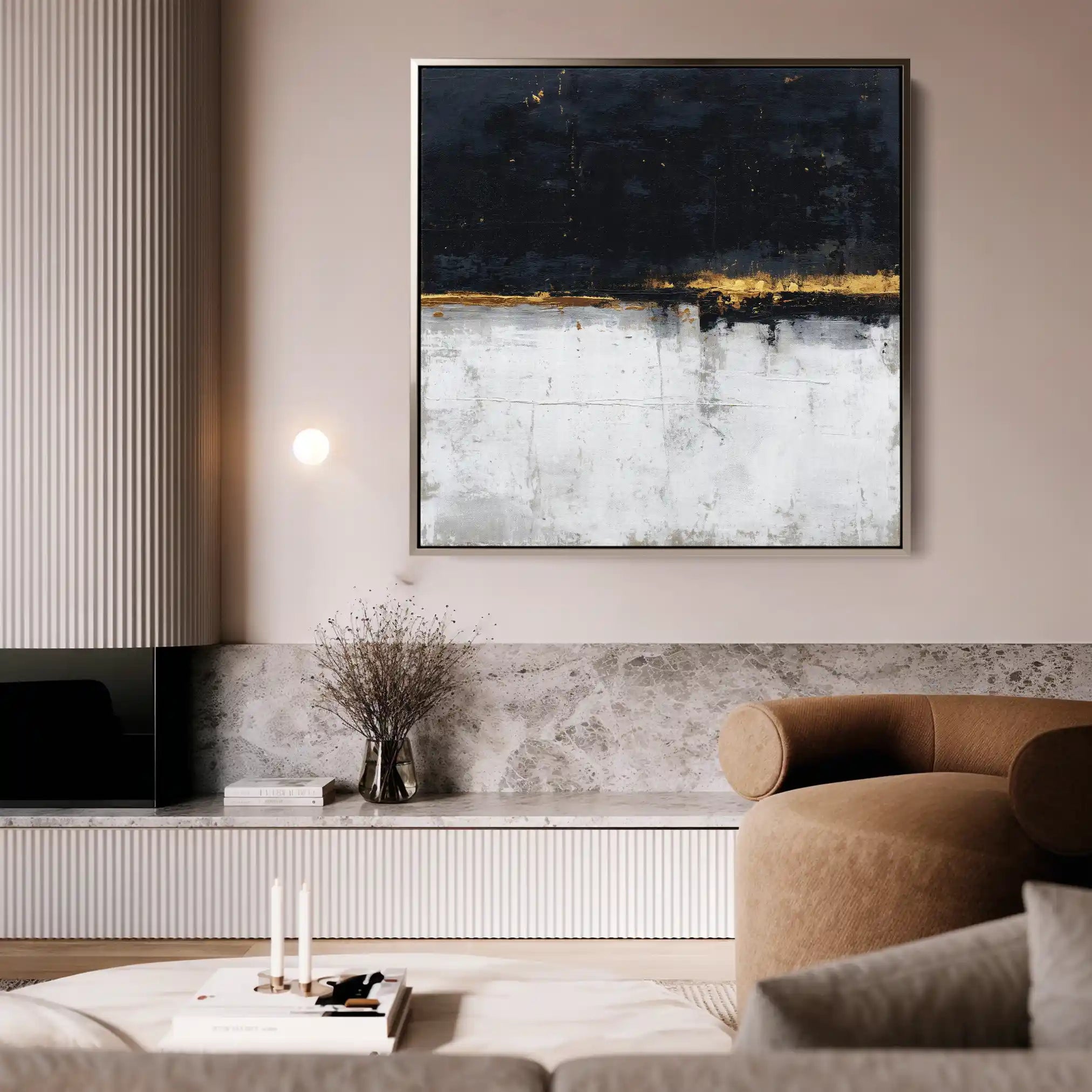 Abstract 905 Canvas Art 60 x 60 cm / Black