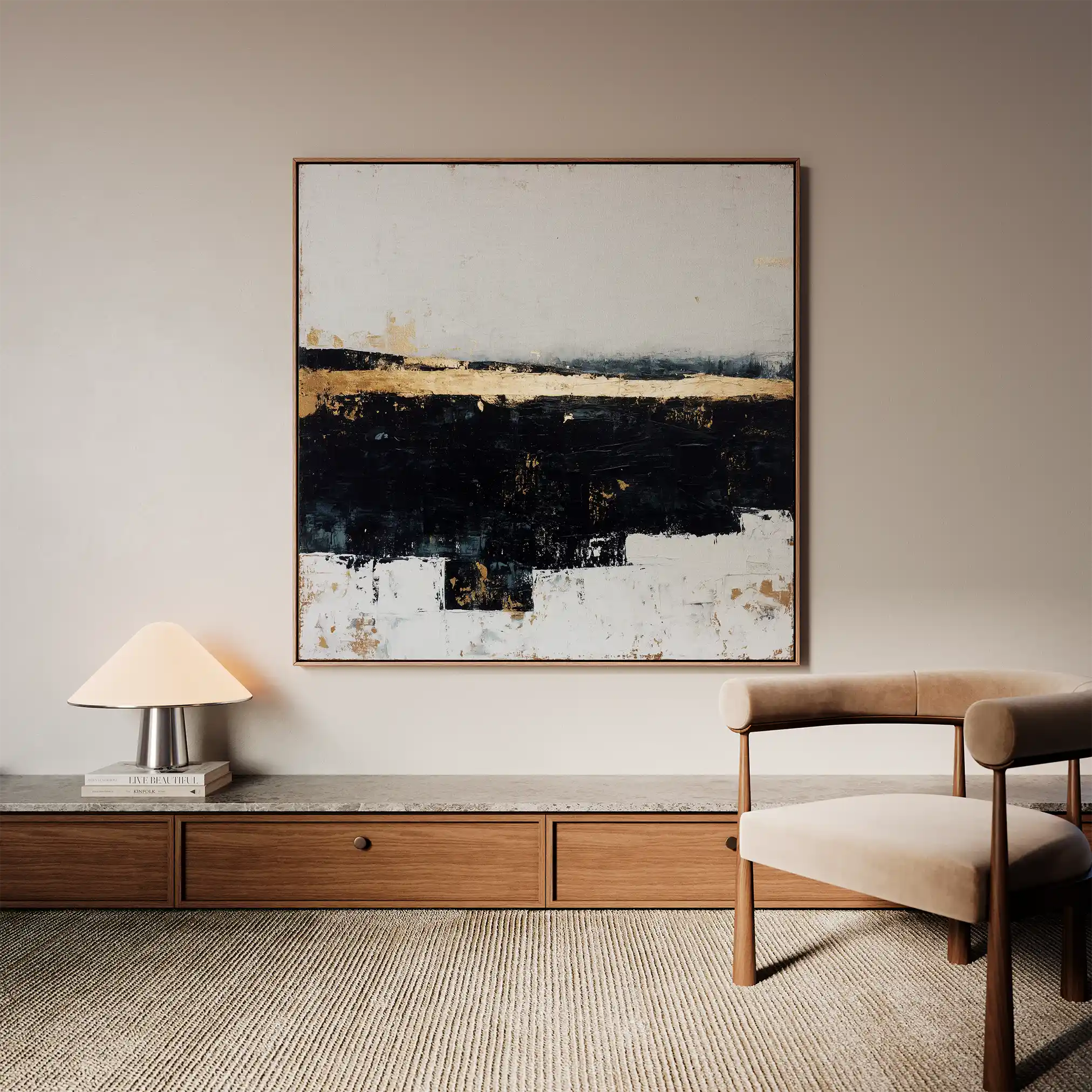 Abstract 906 Canvas Art 60 x 60 cm / Black