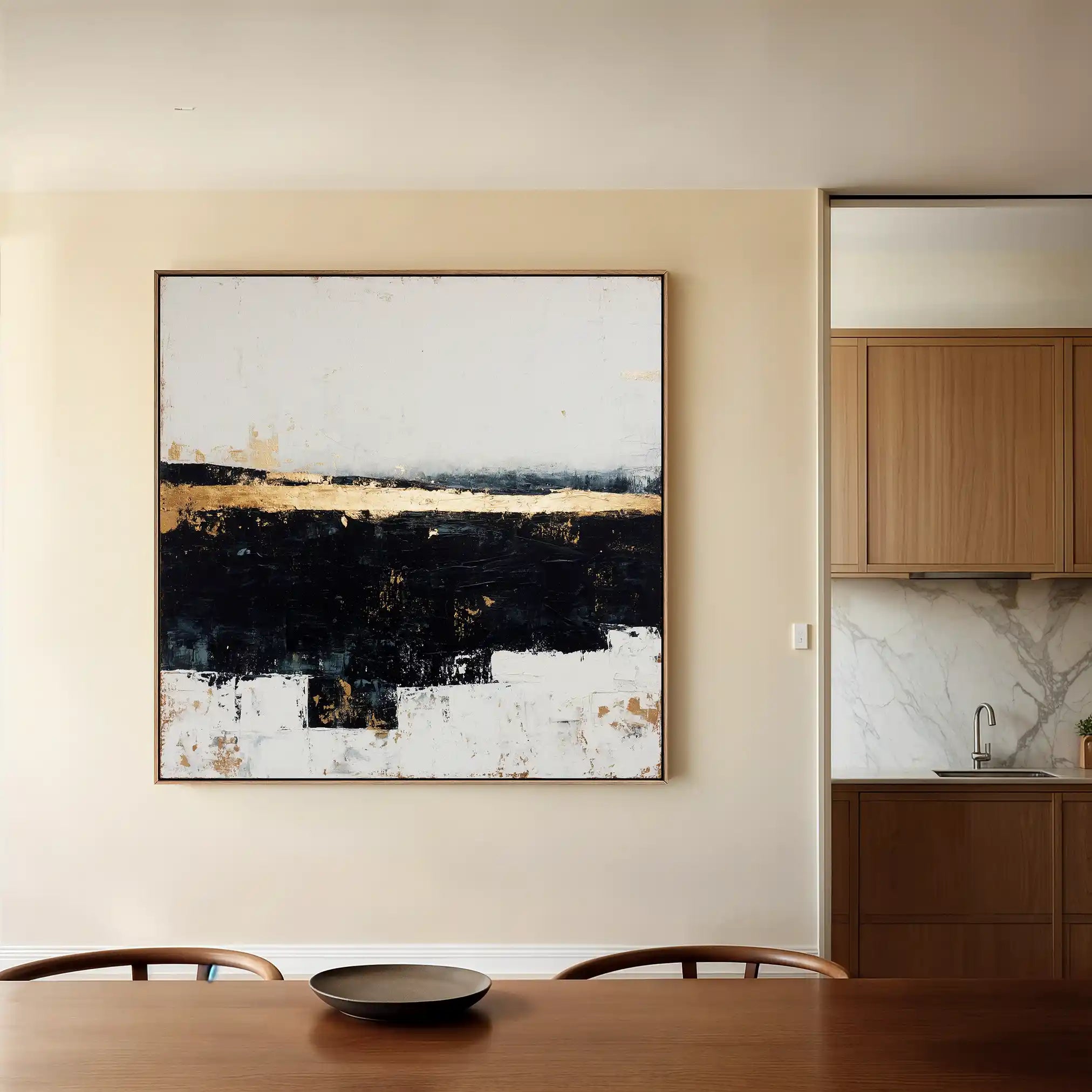 Abstract 906 Canvas Art 60 x 60 cm / Black