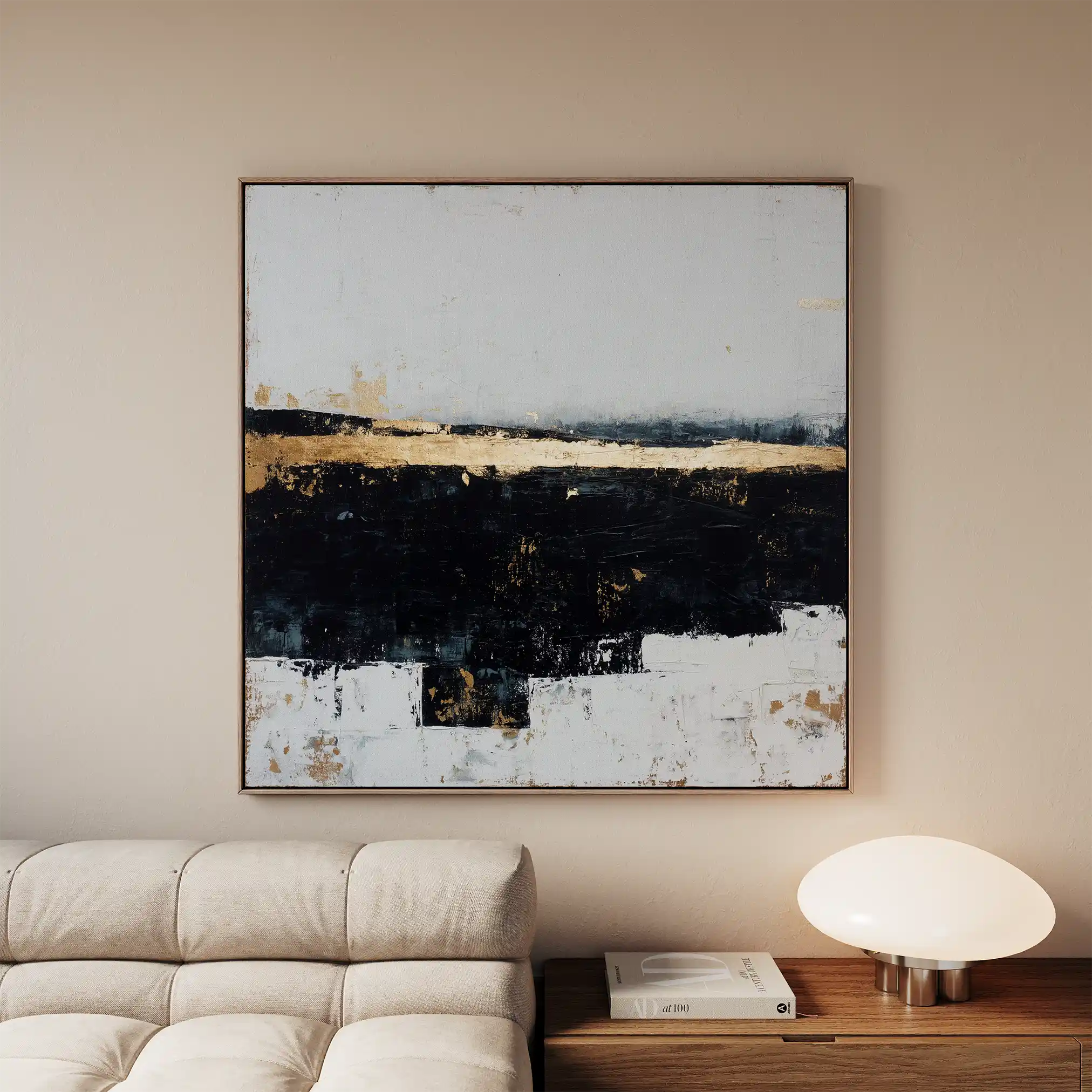 Abstract 906 Canvas Art 60 x 60 cm / Black