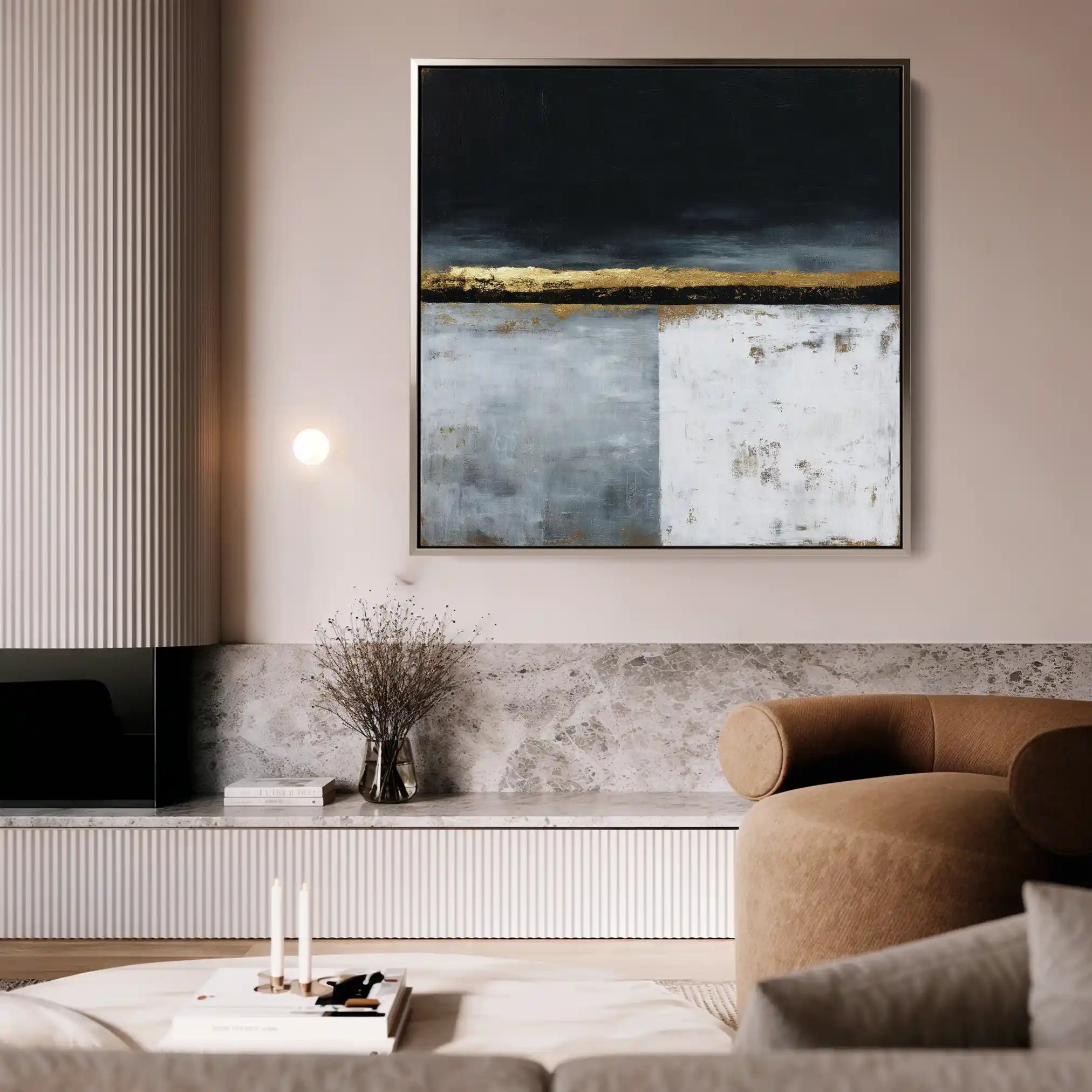 Abstract 907 Canvas Art 60 x 60 cm / Black