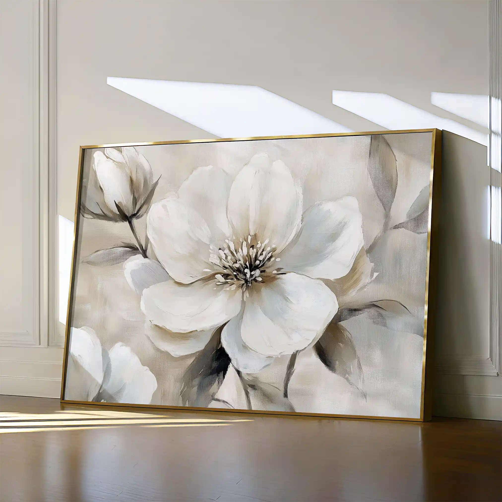 Floral 907 Canvas Art 60 x 40 cm / Black