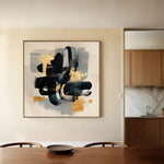 Abstract 908 Canvas Art 60 x 60 cm / Black