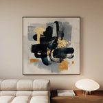 Abstract 908 Canvas Art 60 x 60 cm / Black