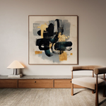 Abstract 908 Canvas Art 60 x 60 cm / Black