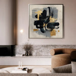Abstract 908 Canvas Art 60 x 60 cm / Black