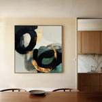 Abstract 909 Canvas Art 60 x 60 cm / Black