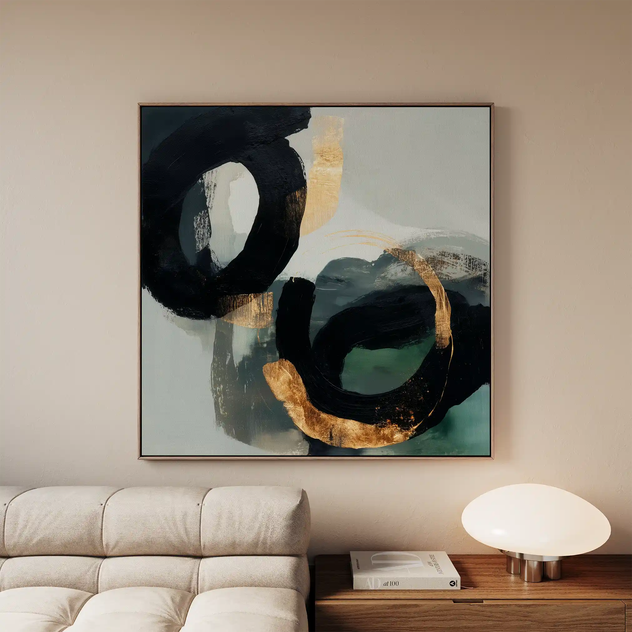 Abstract 909 Canvas Art 60 x 60 cm / Black