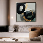 Abstract 909 Canvas Art 60 x 60 cm / Black