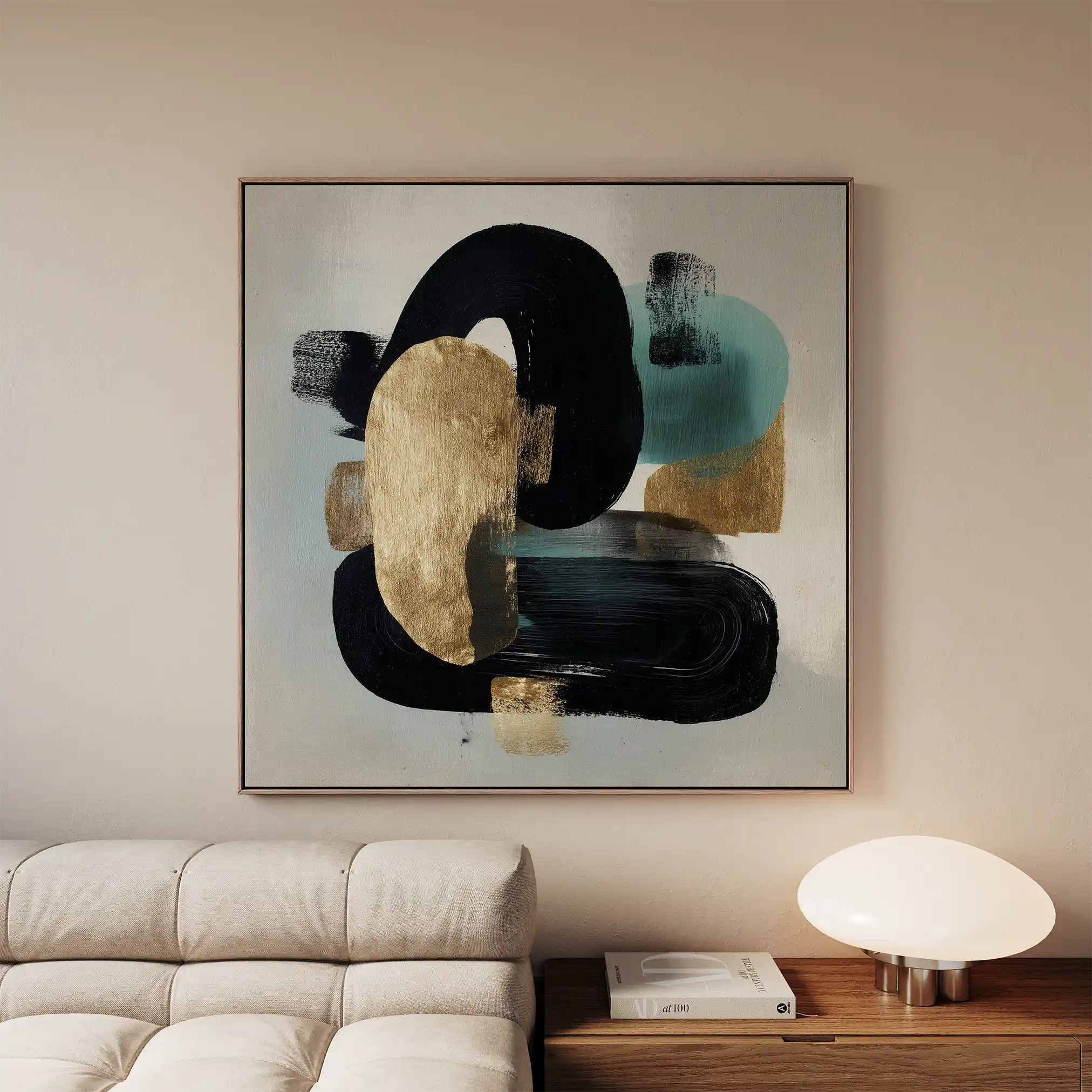 Abstract 910 Canvas Art 60 x 60 cm / Black