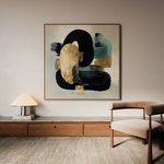 Abstract 910 Canvas Art 60 x 60 cm / Black