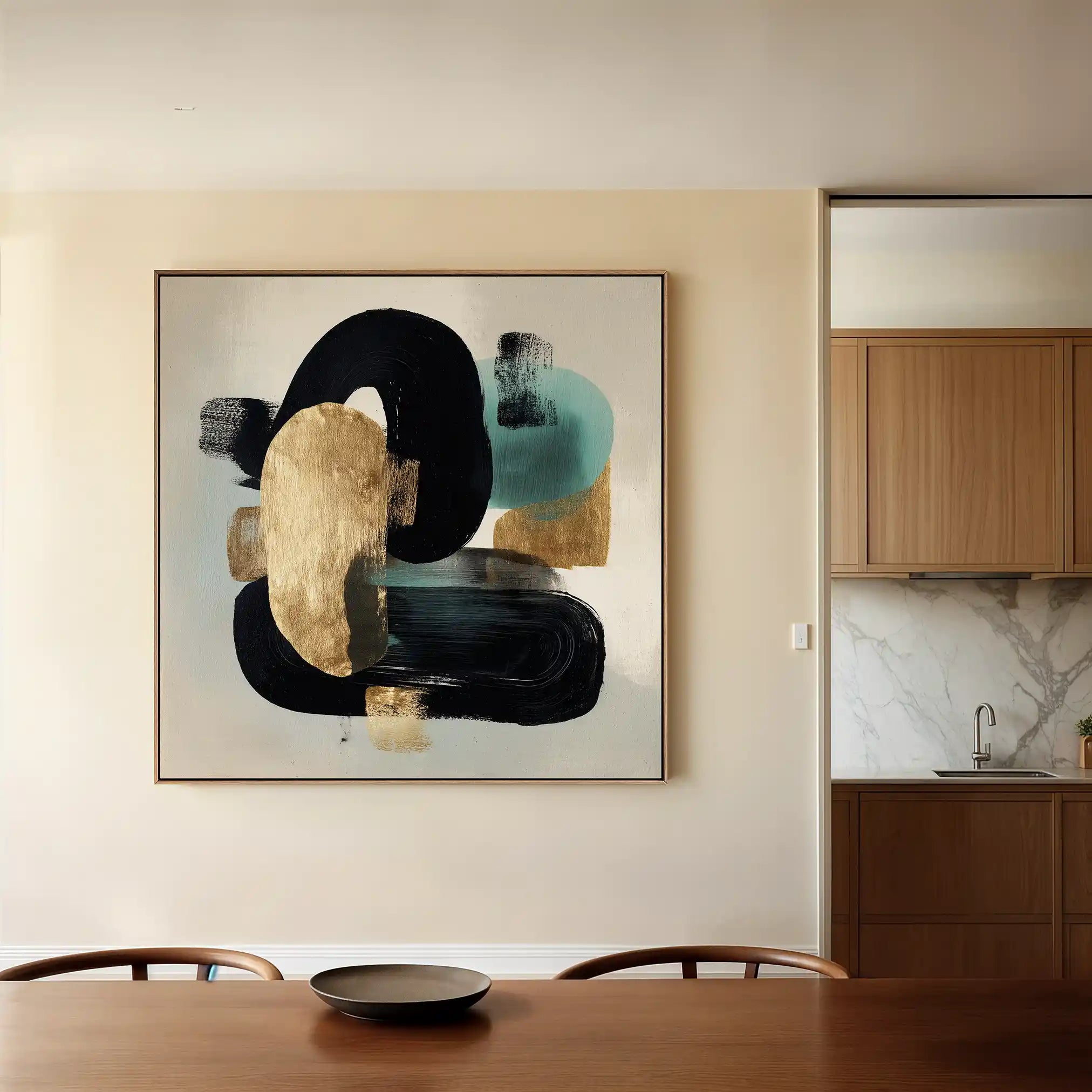 Abstract 910 Canvas Art 60 x 60 cm / Black