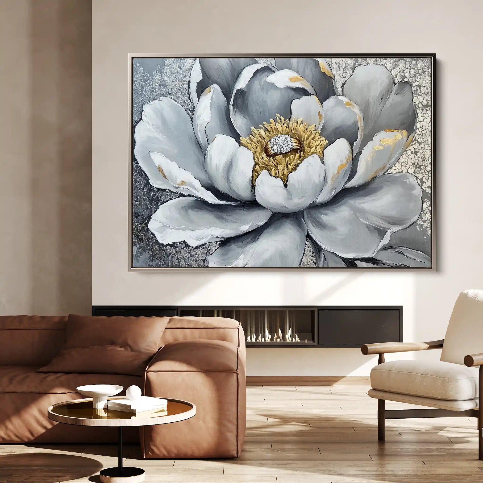 Floral 911 Canvas Art 60 x 40 cm / Black