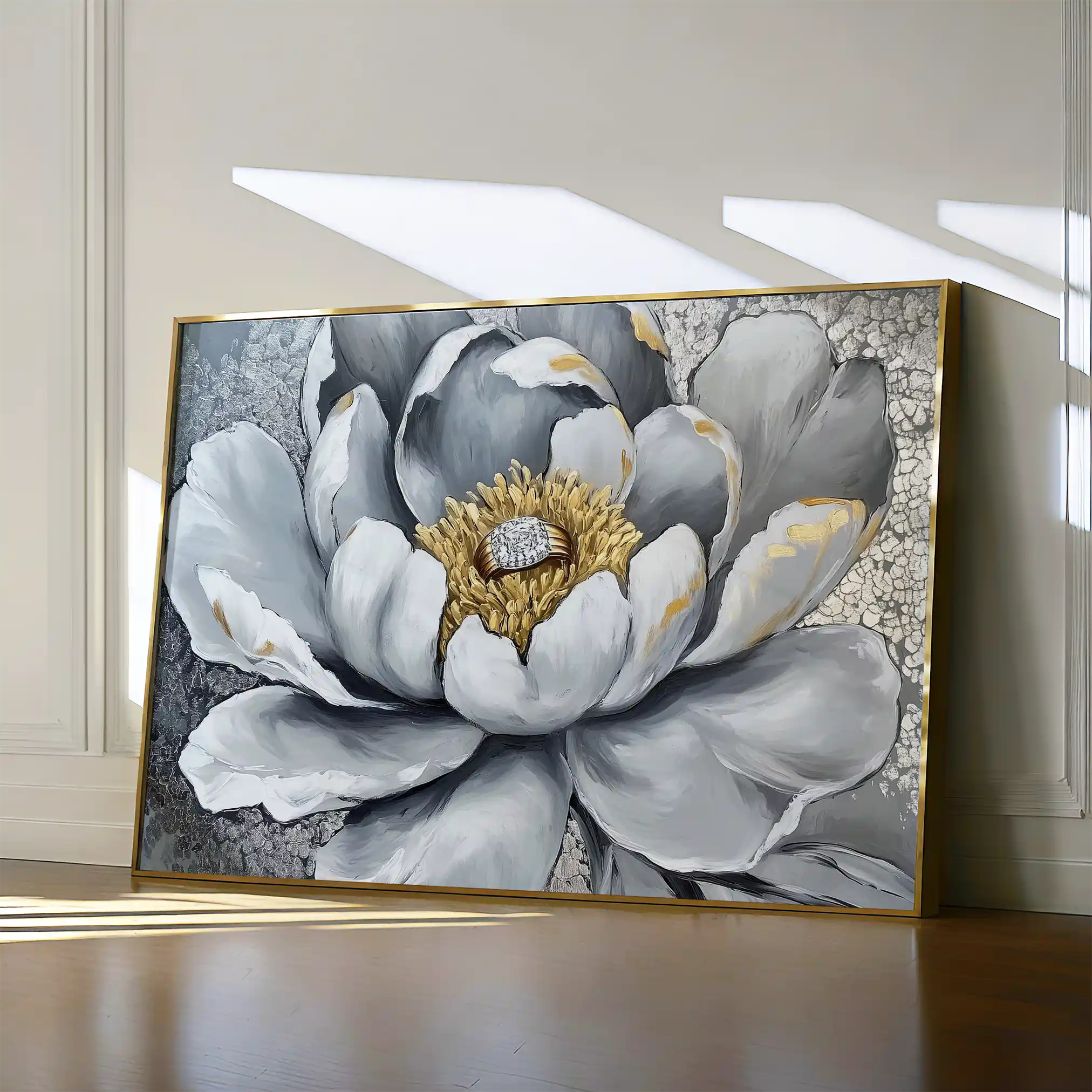 Floral 911 Canvas Art 60 x 40 cm / Black