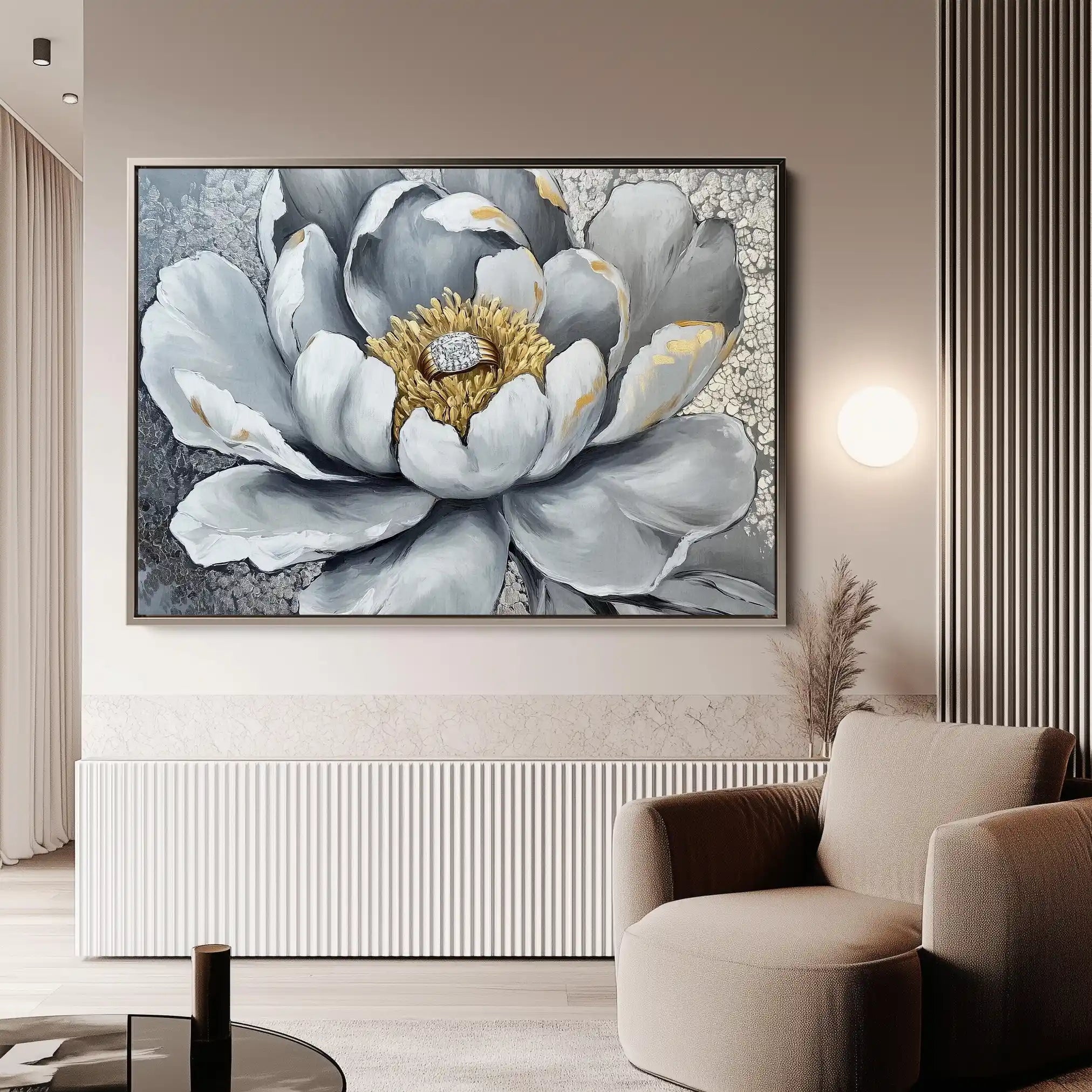 Floral 911 Canvas Art 60 x 40 cm / Black