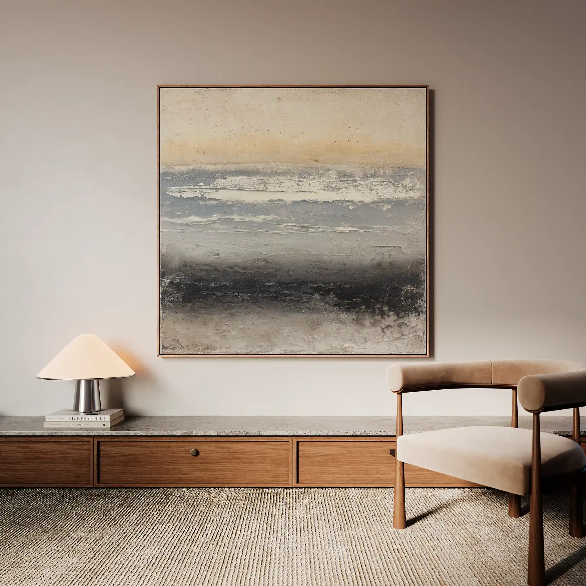 Abstract 915 Canvas Art 60 x 60 cm / Black