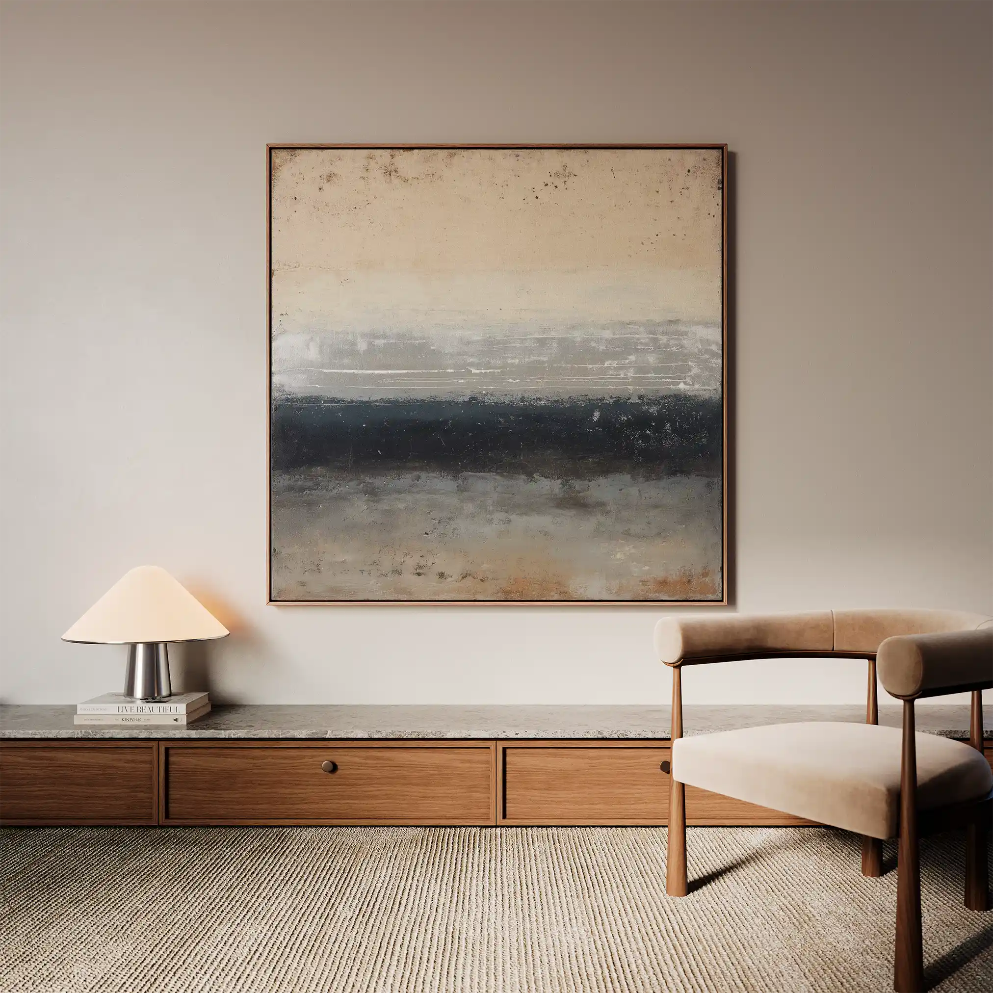 Abstract 916 Canvas Art 60 x 60 cm / Black