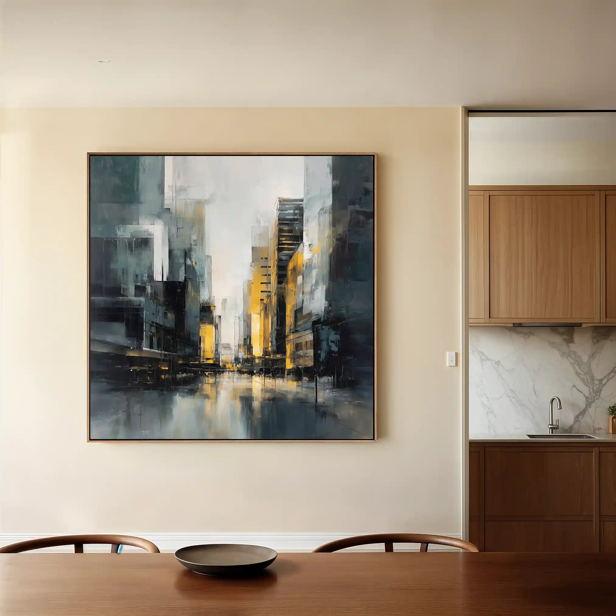 Abstract 920 Canvas Art 60 x 60 cm / Black