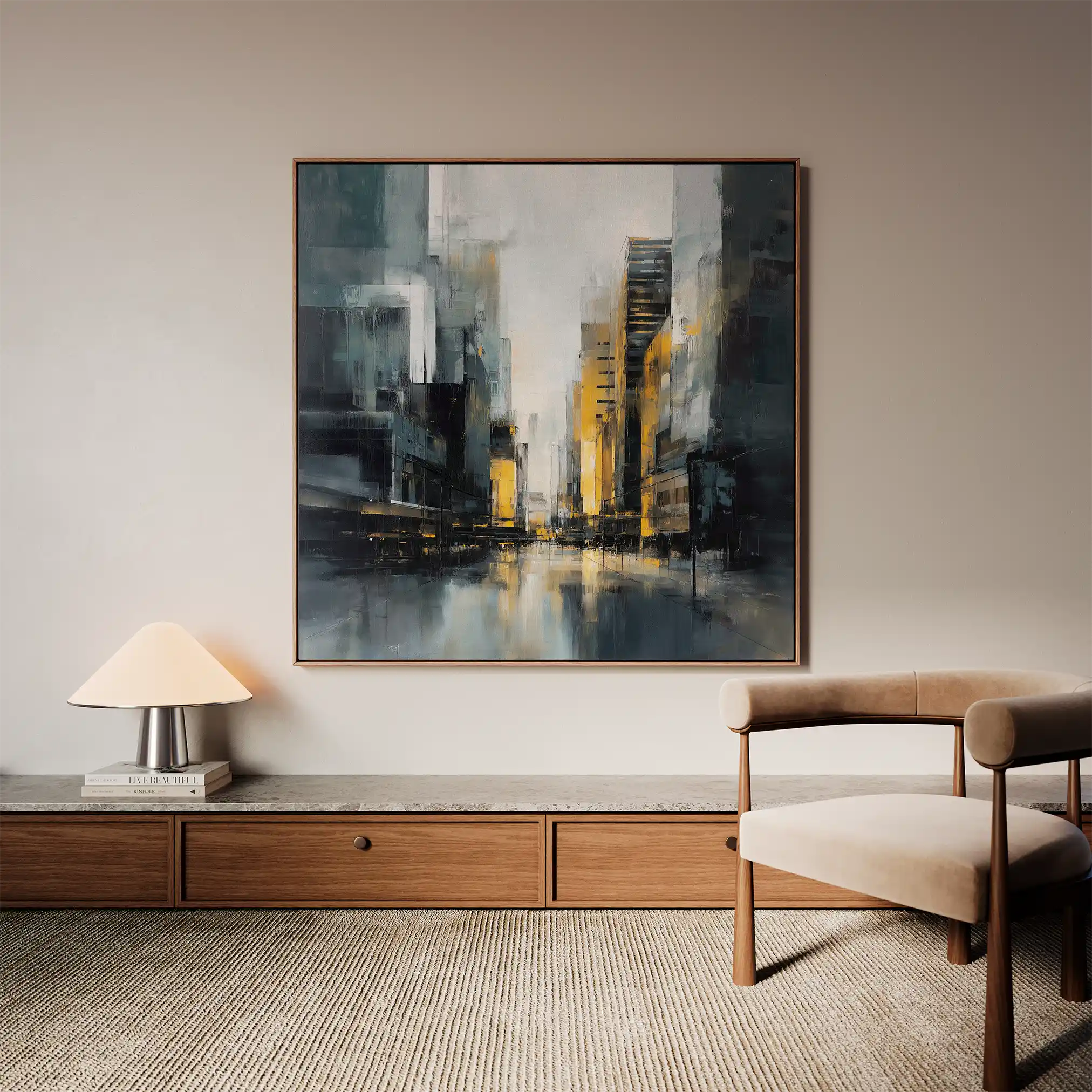 Abstract 920 Canvas Art 60 x 60 cm / Black