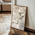 Floral 923 Canvas Art 60 x 40 cm / Black