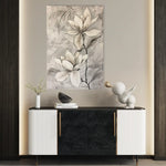Floral 923 Canvas Art 60 x 40 cm / Black