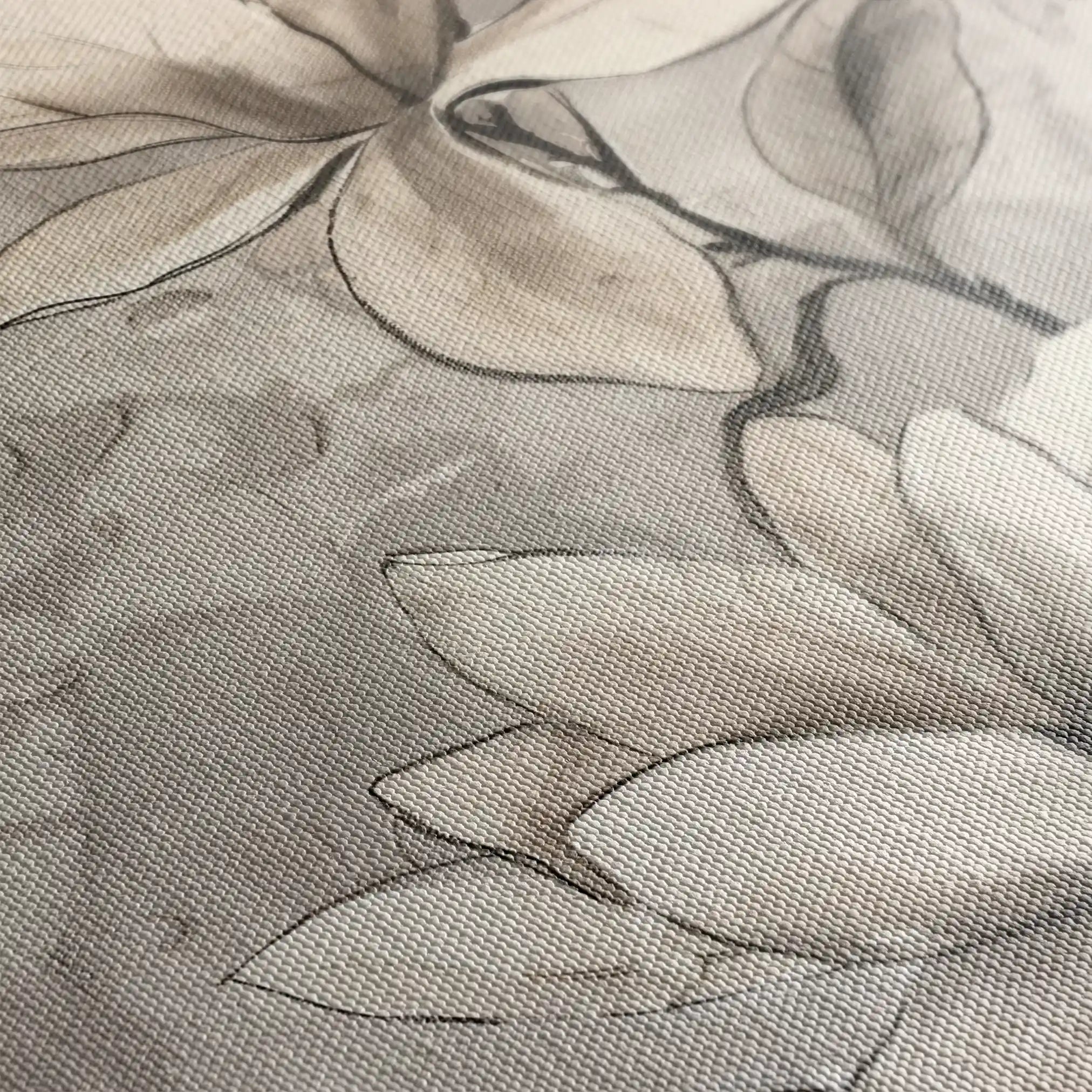 Floral 923 Canvas Art 60 x 40 cm / Black