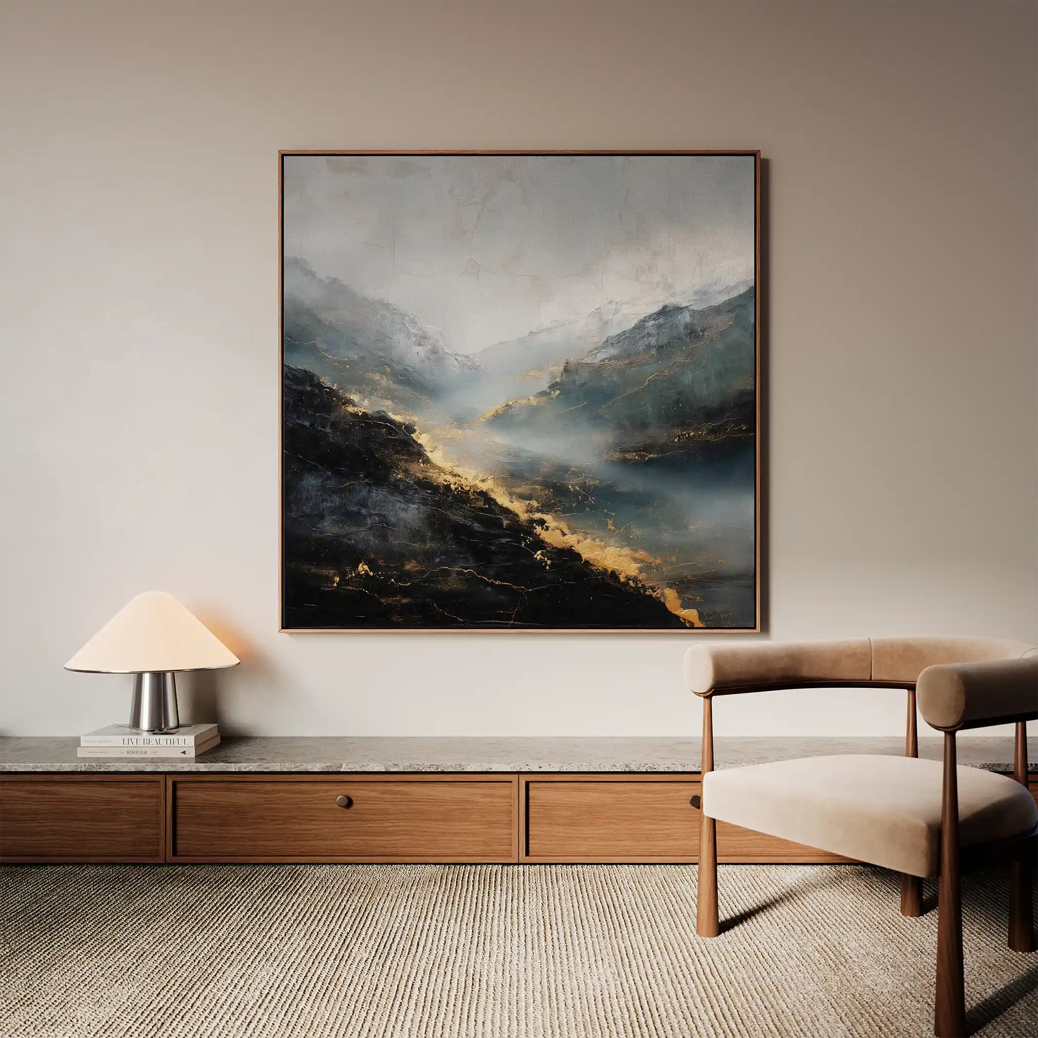 Abstract 928 Canvas Art 60 x 60 cm / Black