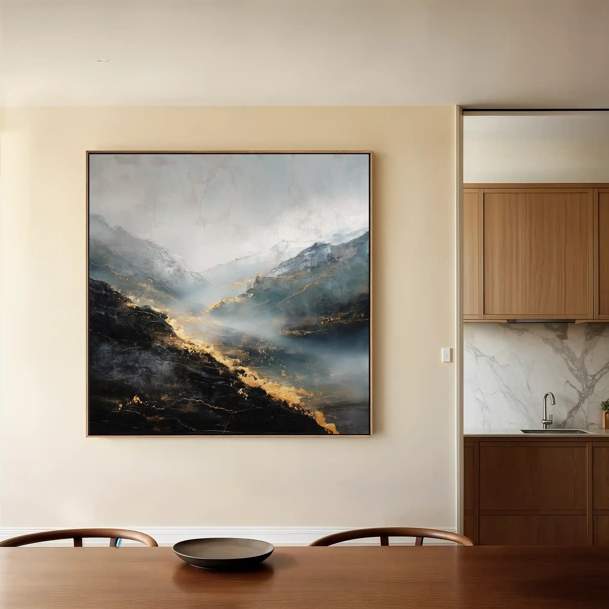 Abstract 928 Canvas Art 60 x 60 cm / Black