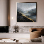 Abstract 928 Canvas Art 60 x 60 cm / Black