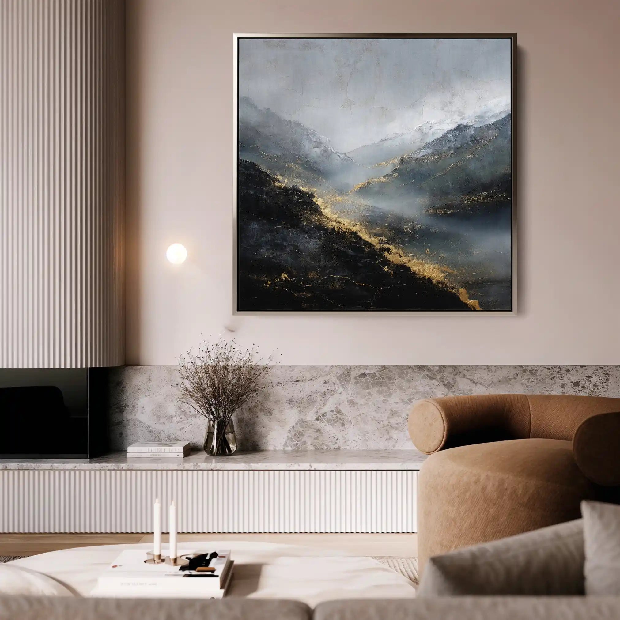 Abstract 928 Canvas Art 60 x 60 cm / Black