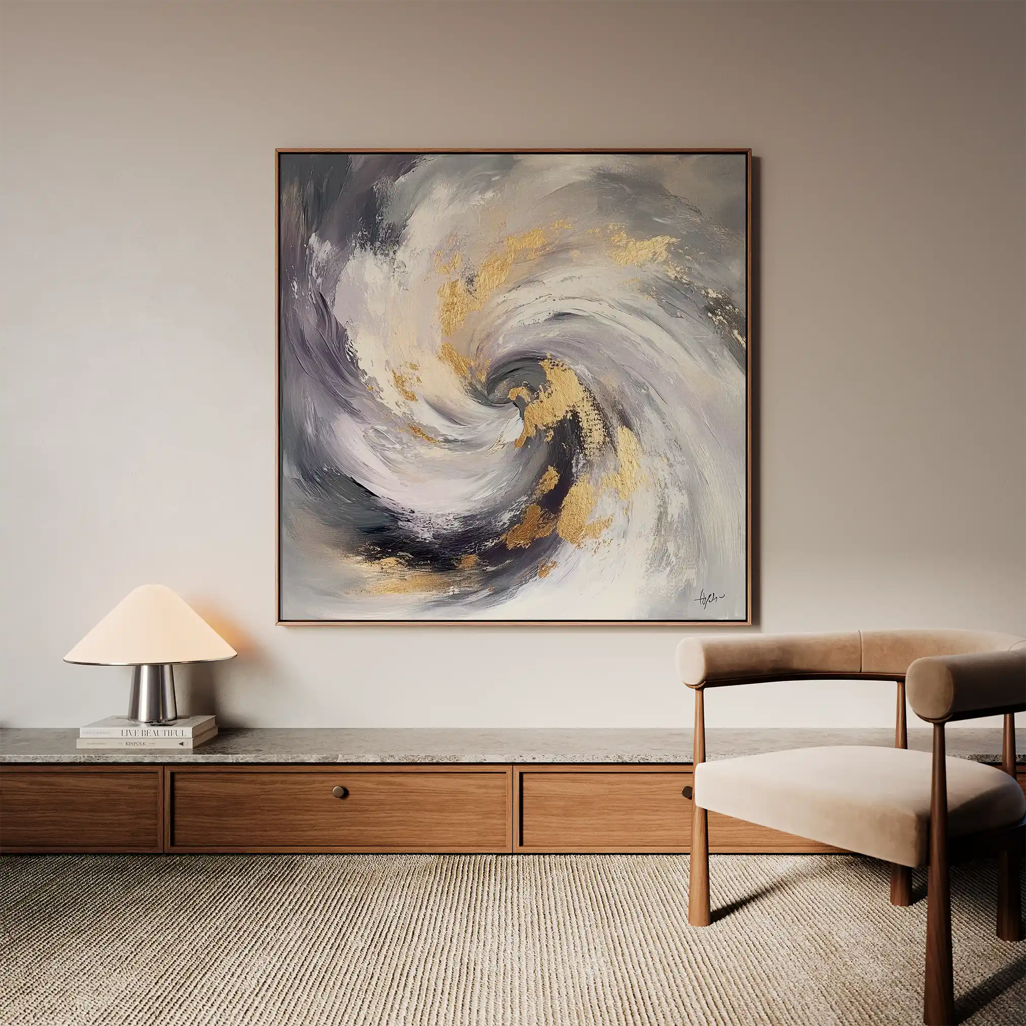 Abstract 938 Canvas Art 60 x 60 cm / Black