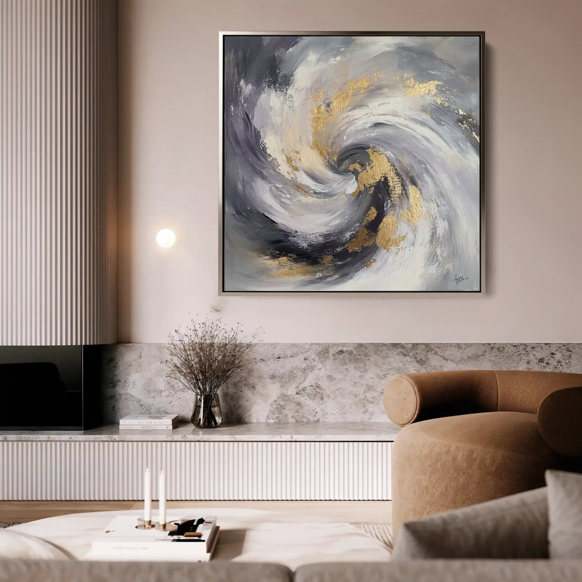 Abstract 938 Canvas Art 60 x 60 cm / Black
