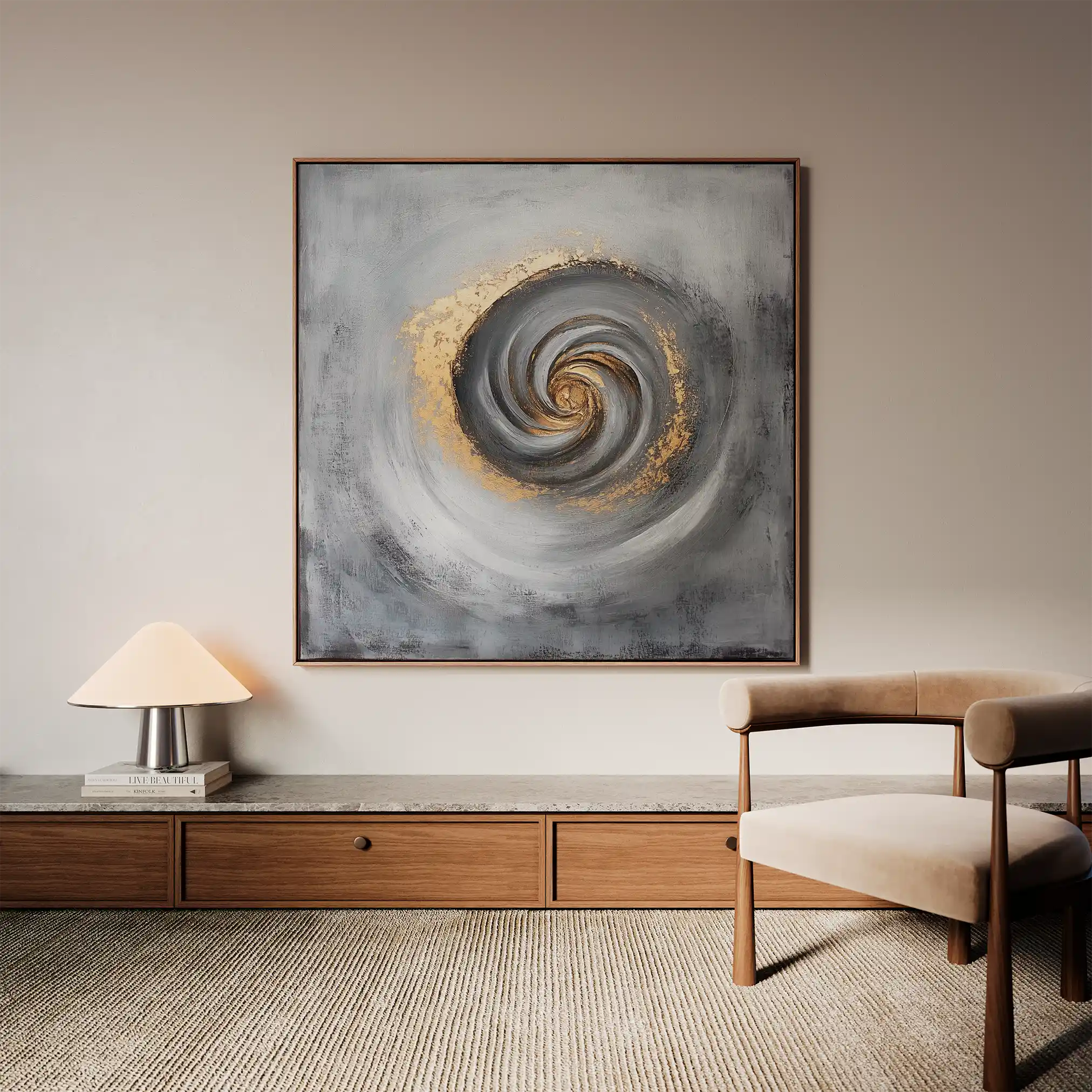 Abstract 939 Canvas Art 60 x 60 cm / Black