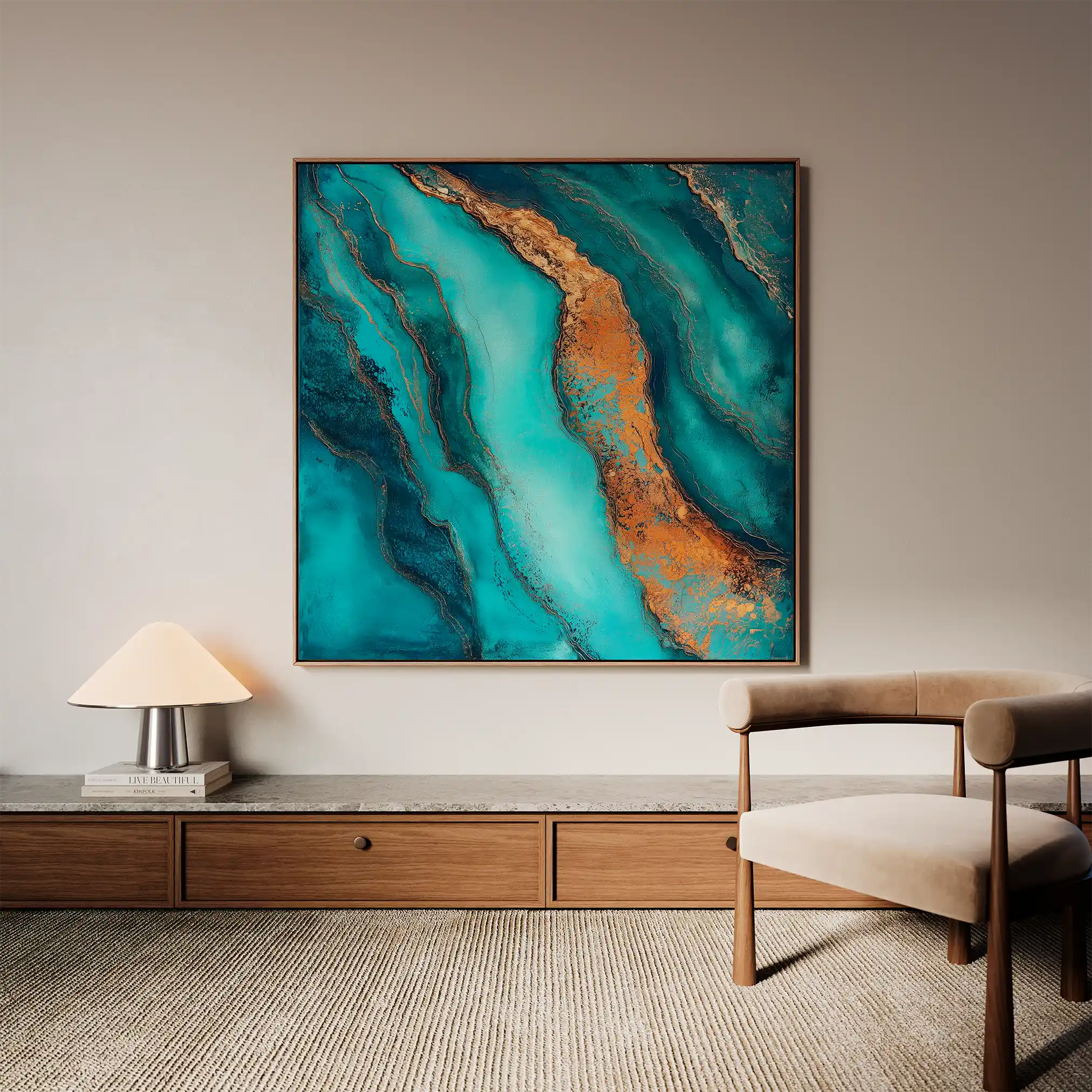 Abstract 947 Canvas Art 60 x 60 cm / Black