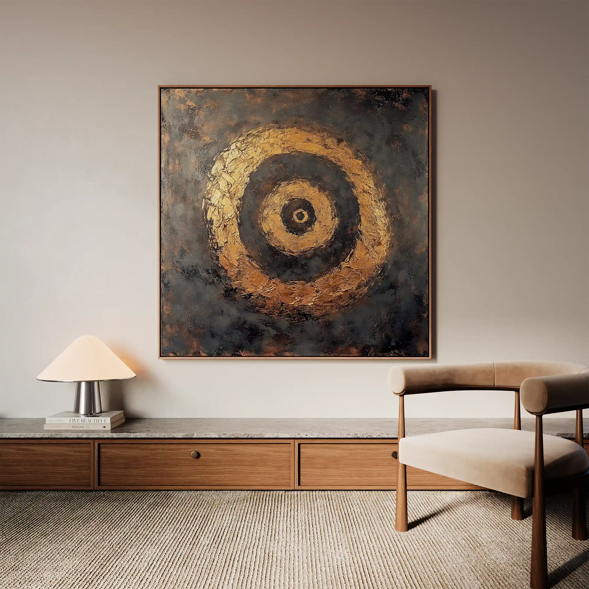 Abstract 948 Canvas Art 60 x 60 cm / Black