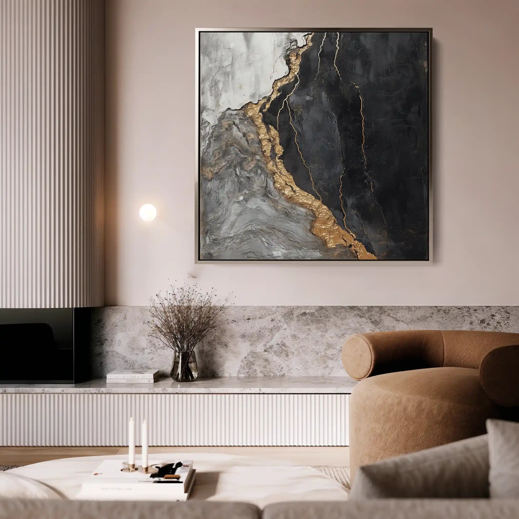 Abstract 949 Canvas Art 60 x 60 cm / Black