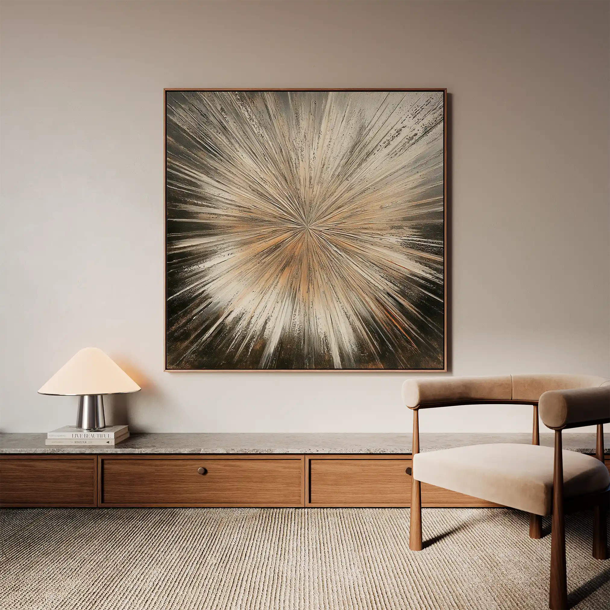 Abstract 977 Canvas Art 60 x 60 cm / Black