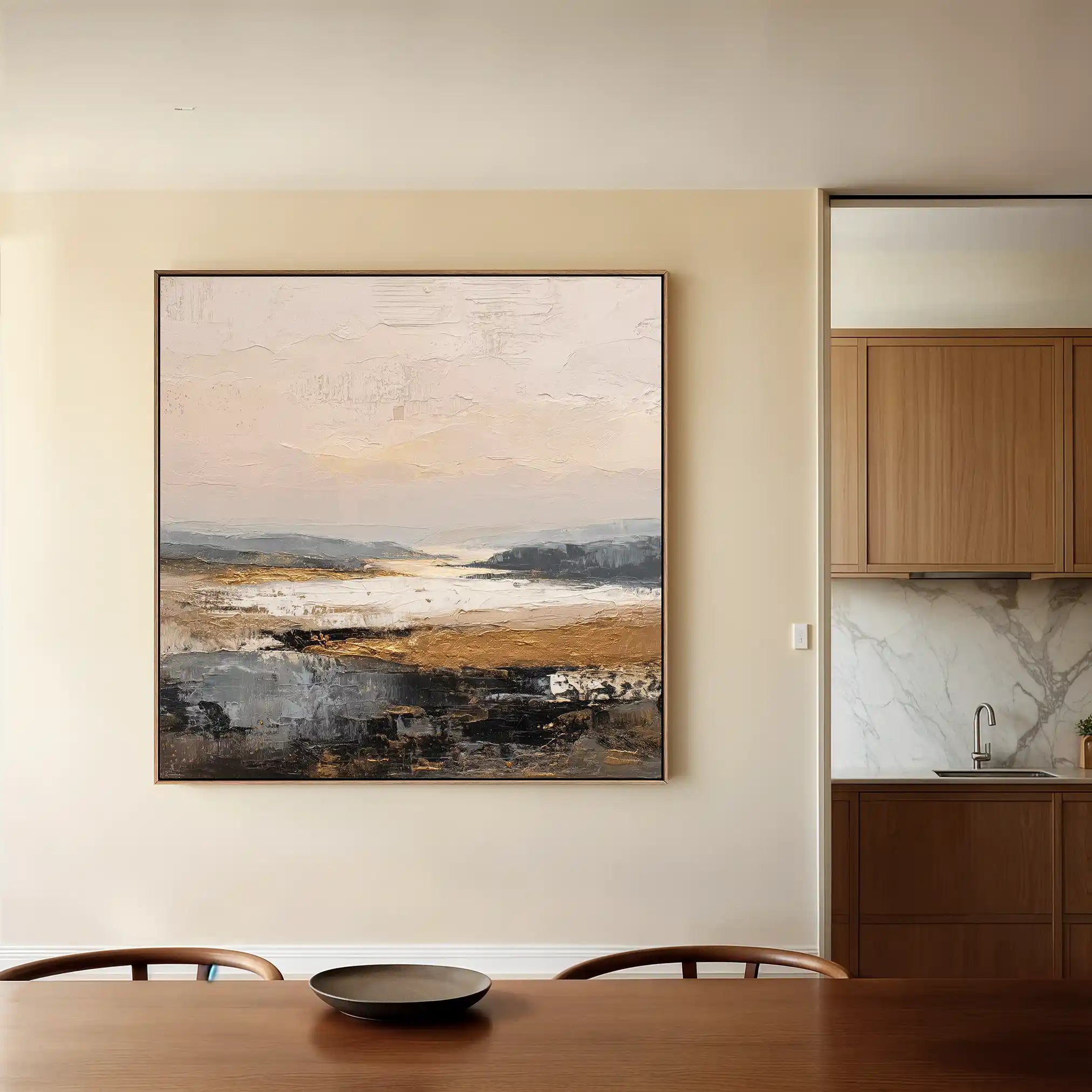 Abstract 980 Canvas Art 60 x 60 cm / Black