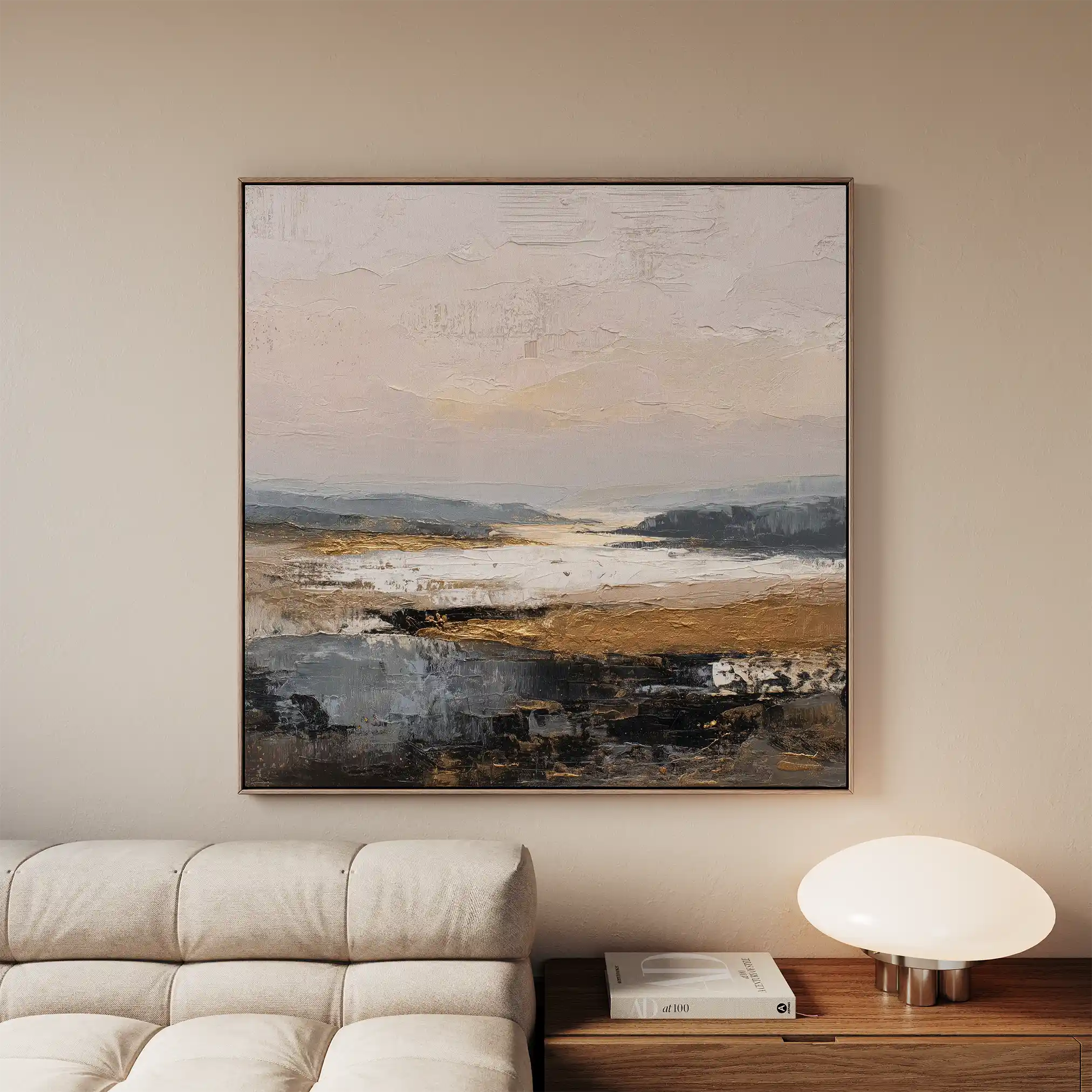 Abstract 980 Canvas Art 60 x 60 cm / Black