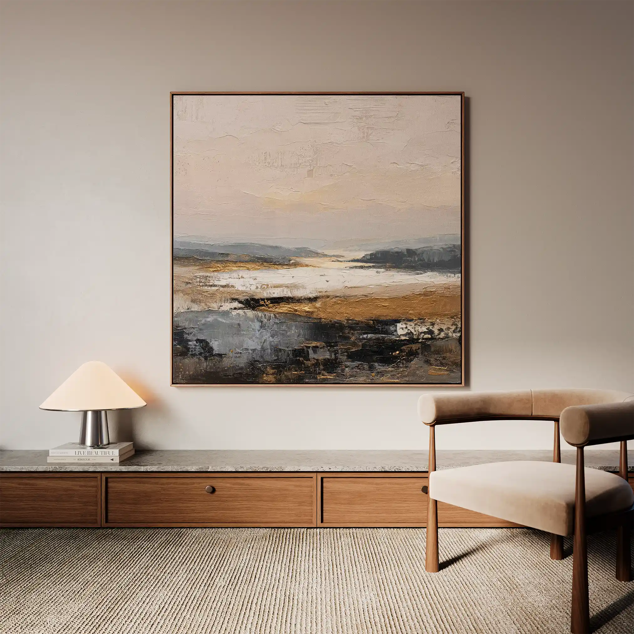 Abstract 980 Canvas Art 60 x 60 cm / Black