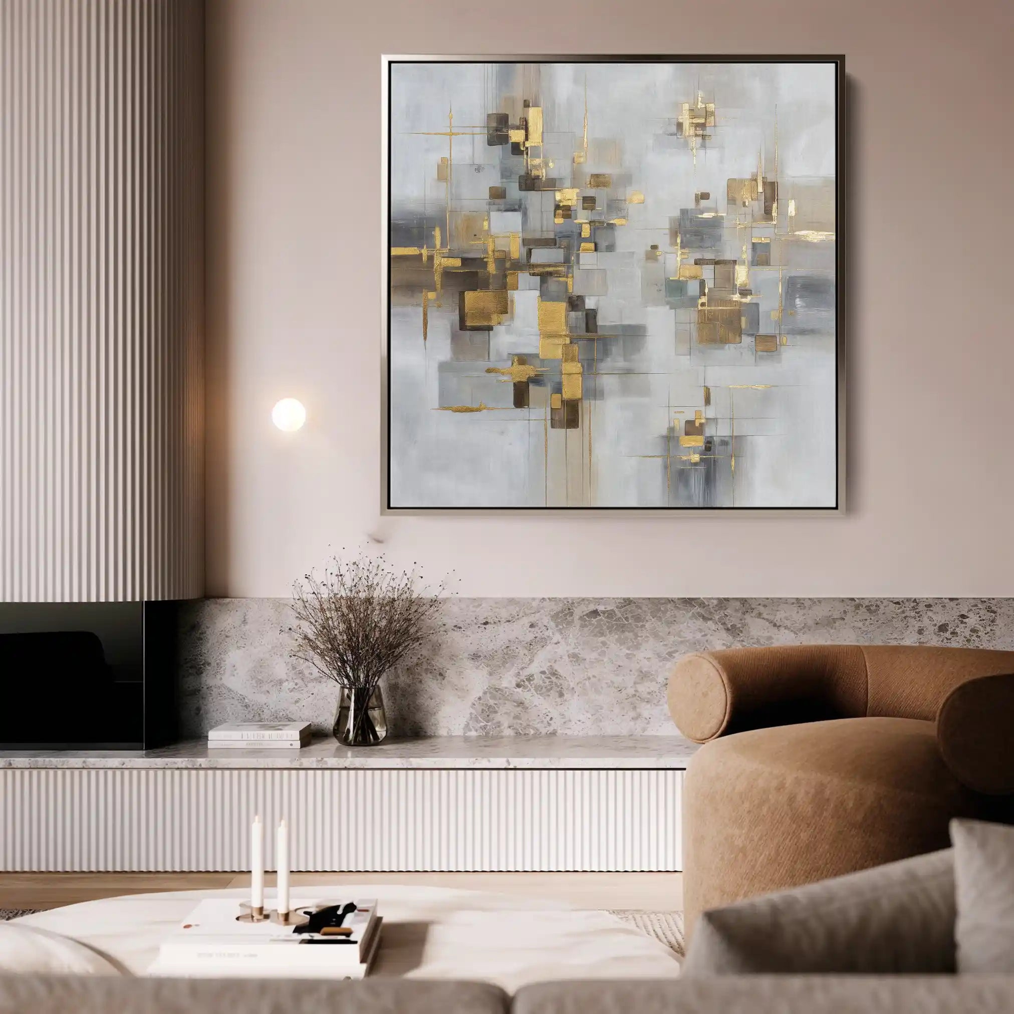 Abstract 989 Canvas Art 60 x 60 cm / Black