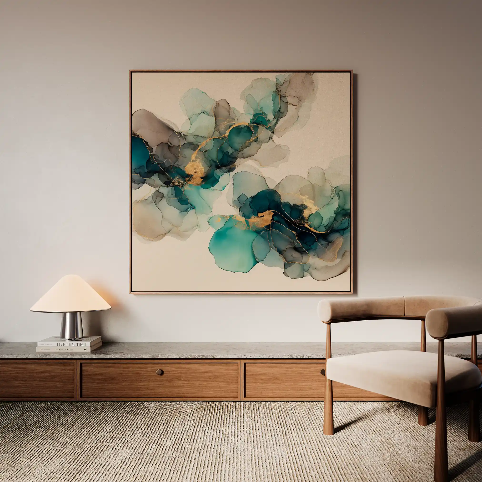 Abstract 990 Canvas Art 60 x 60 cm / Black