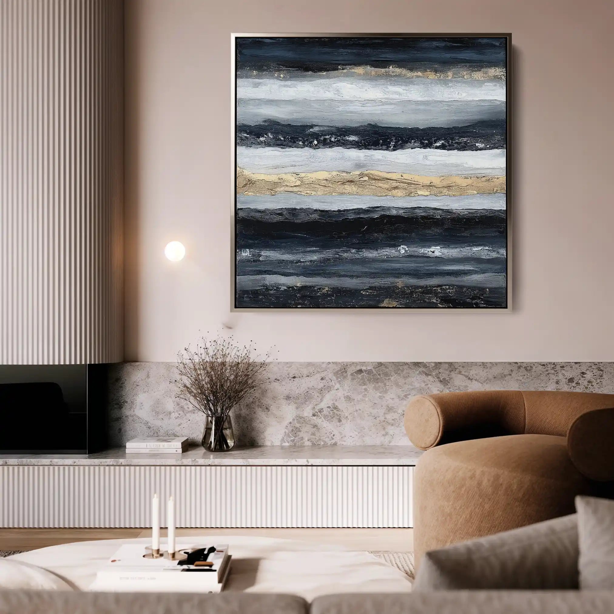 Abstract 996 Canvas Art 60 x 60 cm / Black